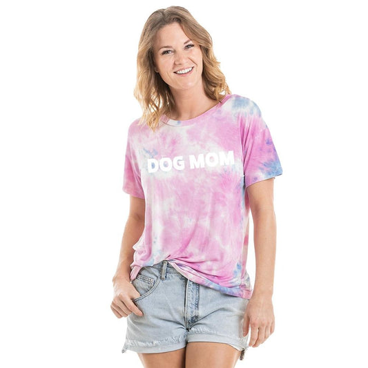Dog mom Womens graphic t-shirts Tie dye 4 colors - Stacy's Pink Martini Boutique