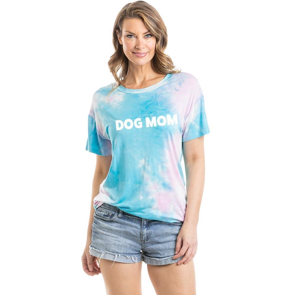 Dog mom Womens graphic t-shirts Tie dye 4 colors - Stacy's Pink Martini Boutique