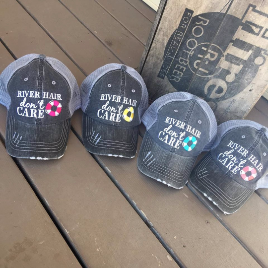 Hats OR Tanks { RIVER hair don't care } Hats with pink or blue anchor. Tanks in coral, black, blue and teal. Clearance! 4 river pink anchor! $12.1 teal floatie. $12. - Stacy's Pink Martini Boutique
