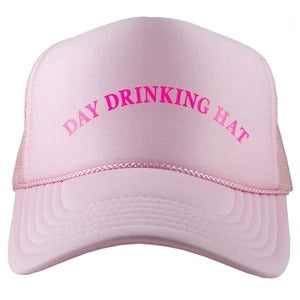 Day DRINKING hats Drinking Buddies Light pink or white Foam trucker cap Pool day Girls weekend Beach vacation Cruise