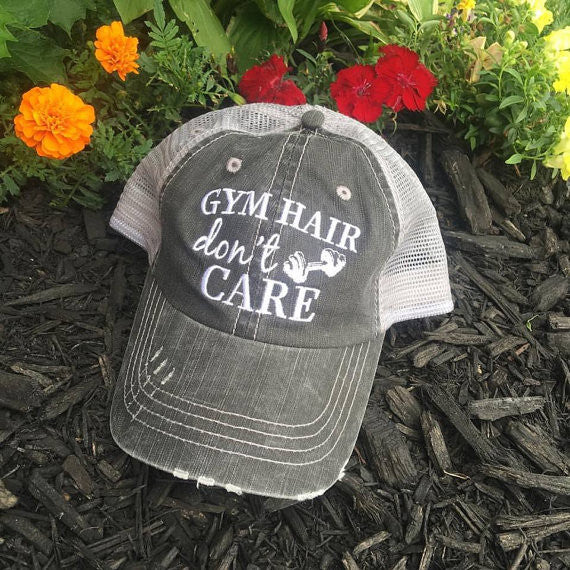 Hat { Gym hair don't care } - Stacy's Pink Martini Boutique