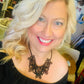 Necklace  Black floral - Stacy's Pink Martini Boutique