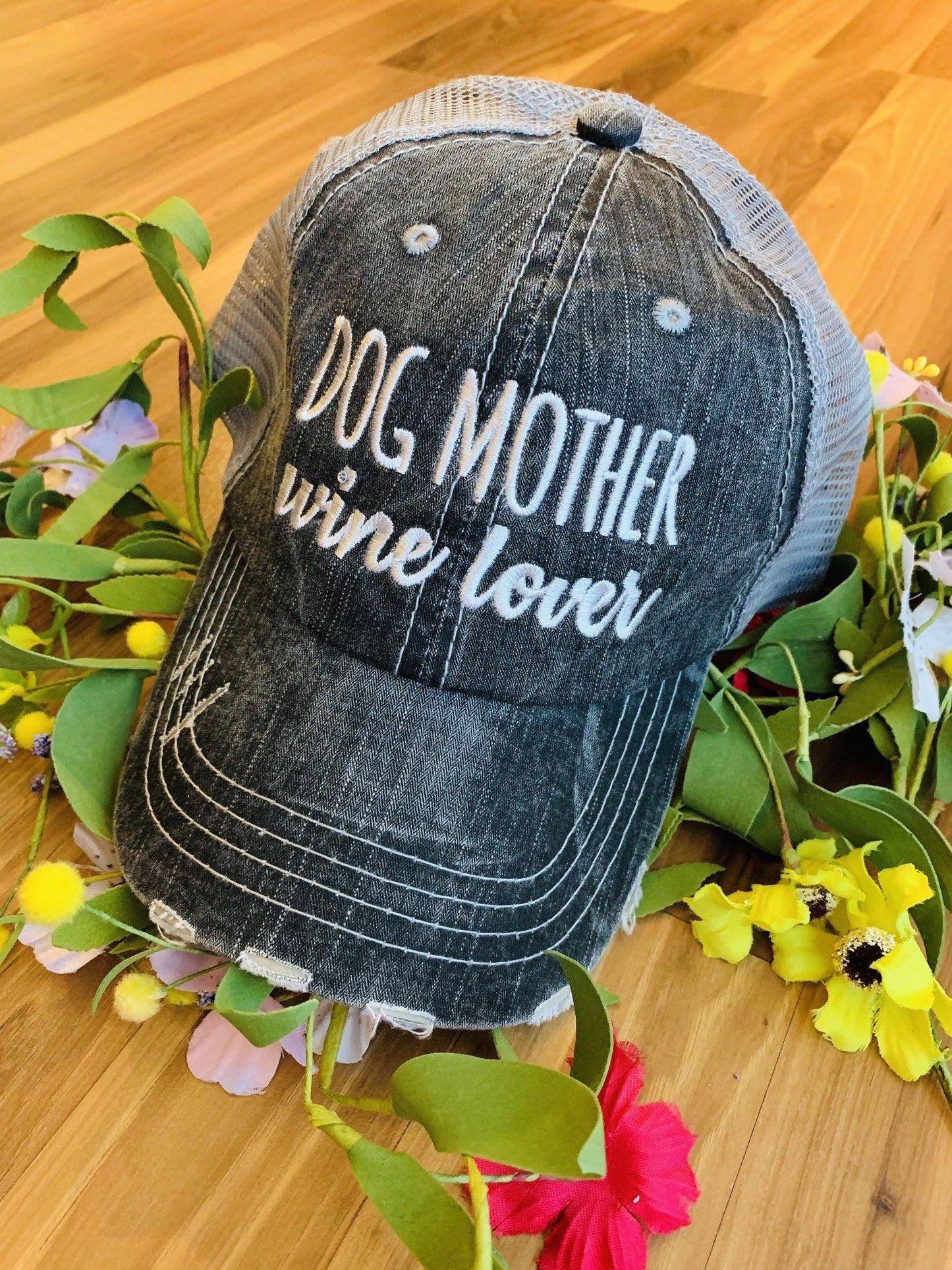 Dog and cat mom hats Embroidered womens trucker caps - Stacy's Pink Martini Boutique