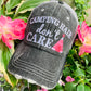 Camping hats CAMPING hair dont care Embroidered distressed trucker cap - Stacy's Pink Martini Boutique