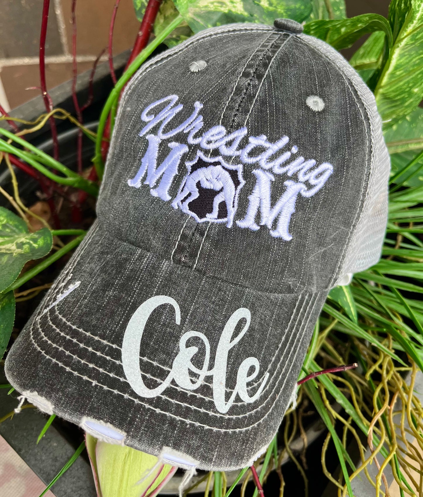 Softball hats Softball mom Softball hair dont care Embroidered gray distressed adjustable trucker caps Personalizable Softball forever - Stacy's Pink Martini Boutique