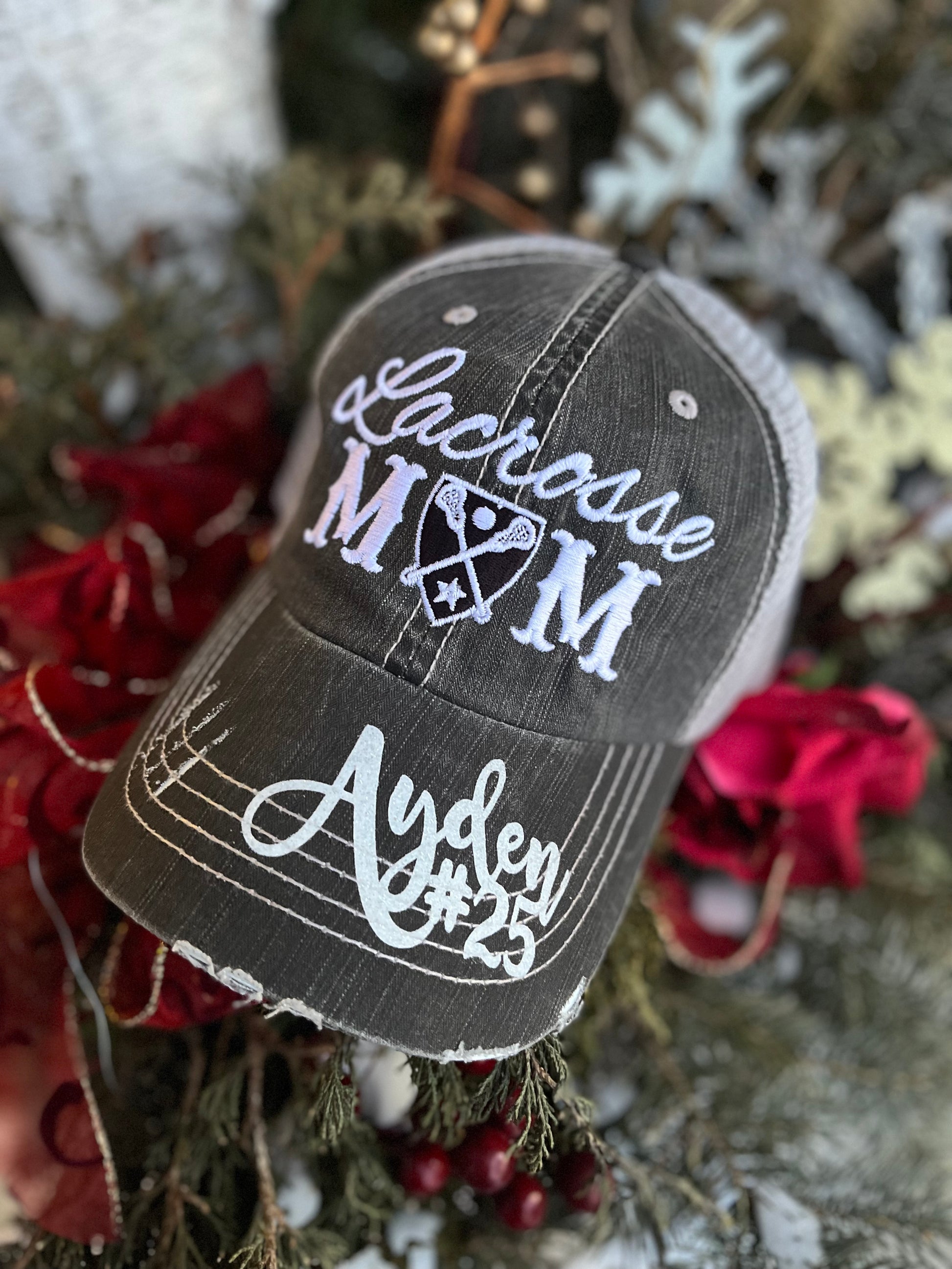 Personalized Lacrosse hats Lacrosse mom Lacrosse hair dont care Embroidered womens trucker caps LAX - Stacy's Pink Martini Boutique