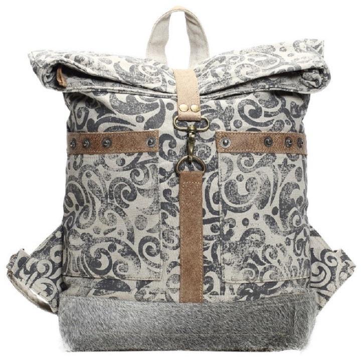 Myra • Fold-over backpack • Recycled • 16 x 23.5 • Premium leather - Stacy's Pink Martini Boutique
