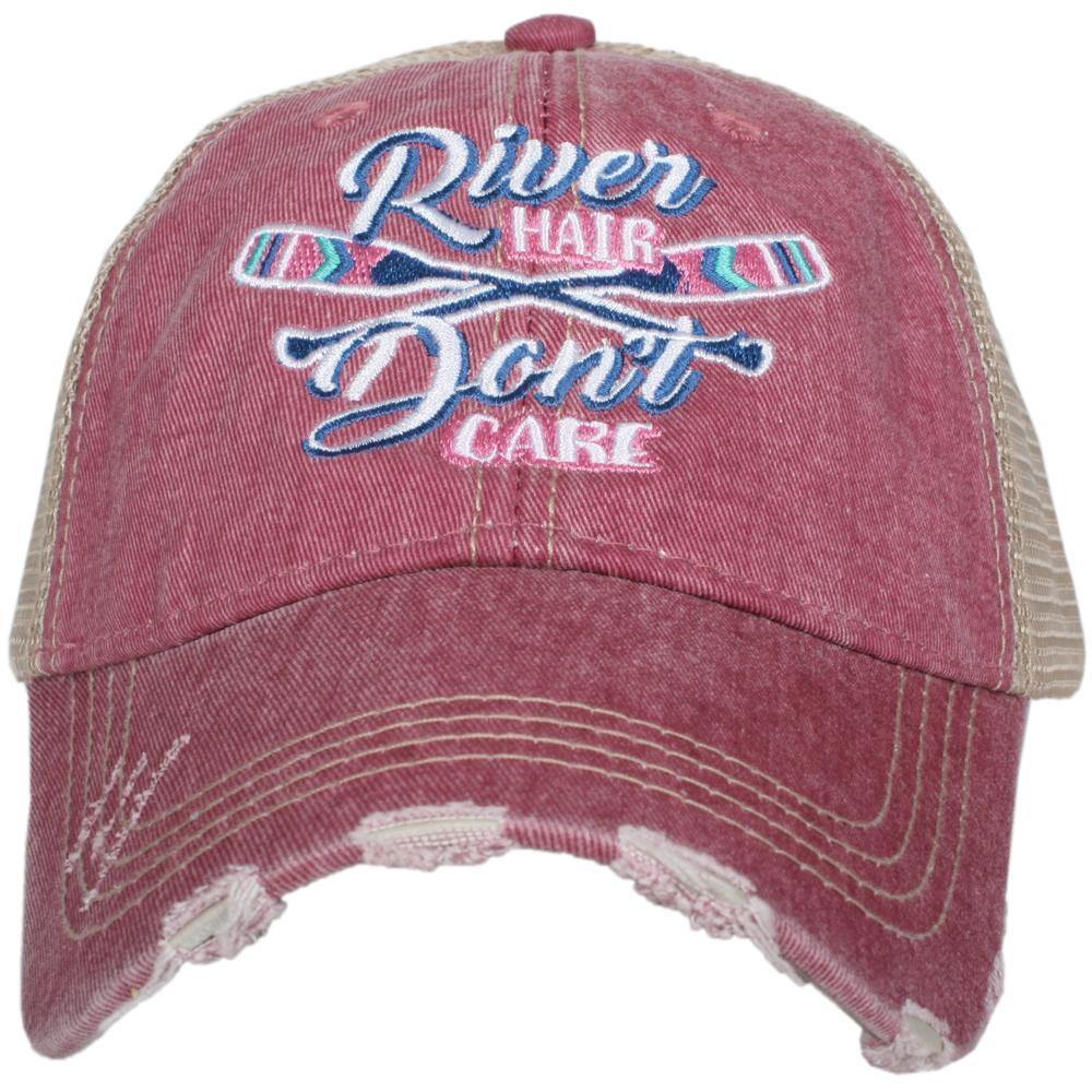 River hats! River hair don’t care • Embroidered trucker caps • Black-Teal or Wi-ne - Stacy's Pink Martini Boutique