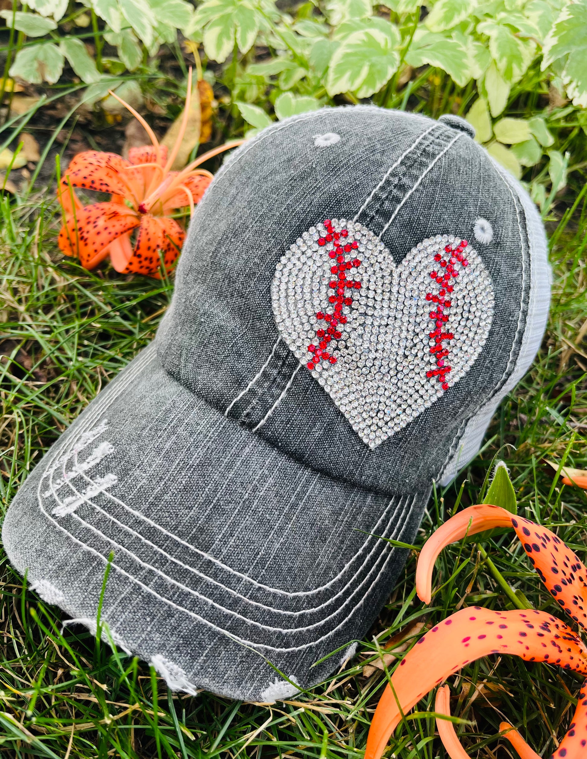 Rhinestone sports hats Football Baseball Basketball BLING rhinestones Stacy s Pink Martini Boutique