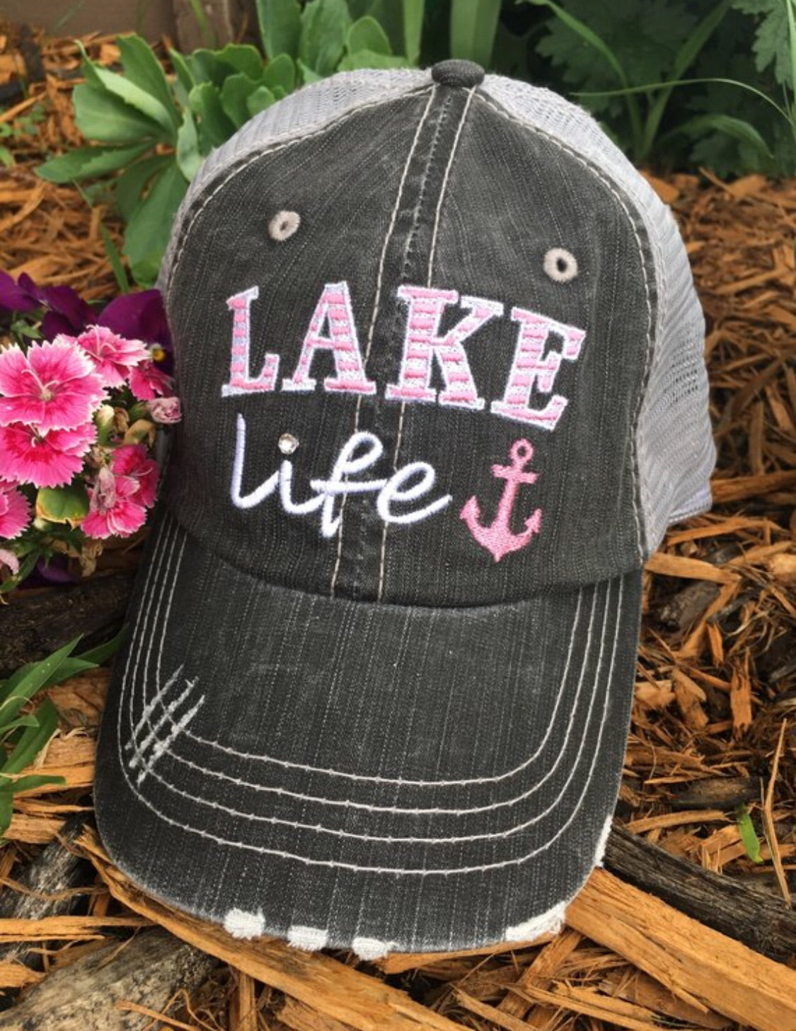 Hats { Lakeaholic } { Lake bum } { Lake hair don't care } { Lake please } { Lake life } - Stacy's Pink Martini Boutique