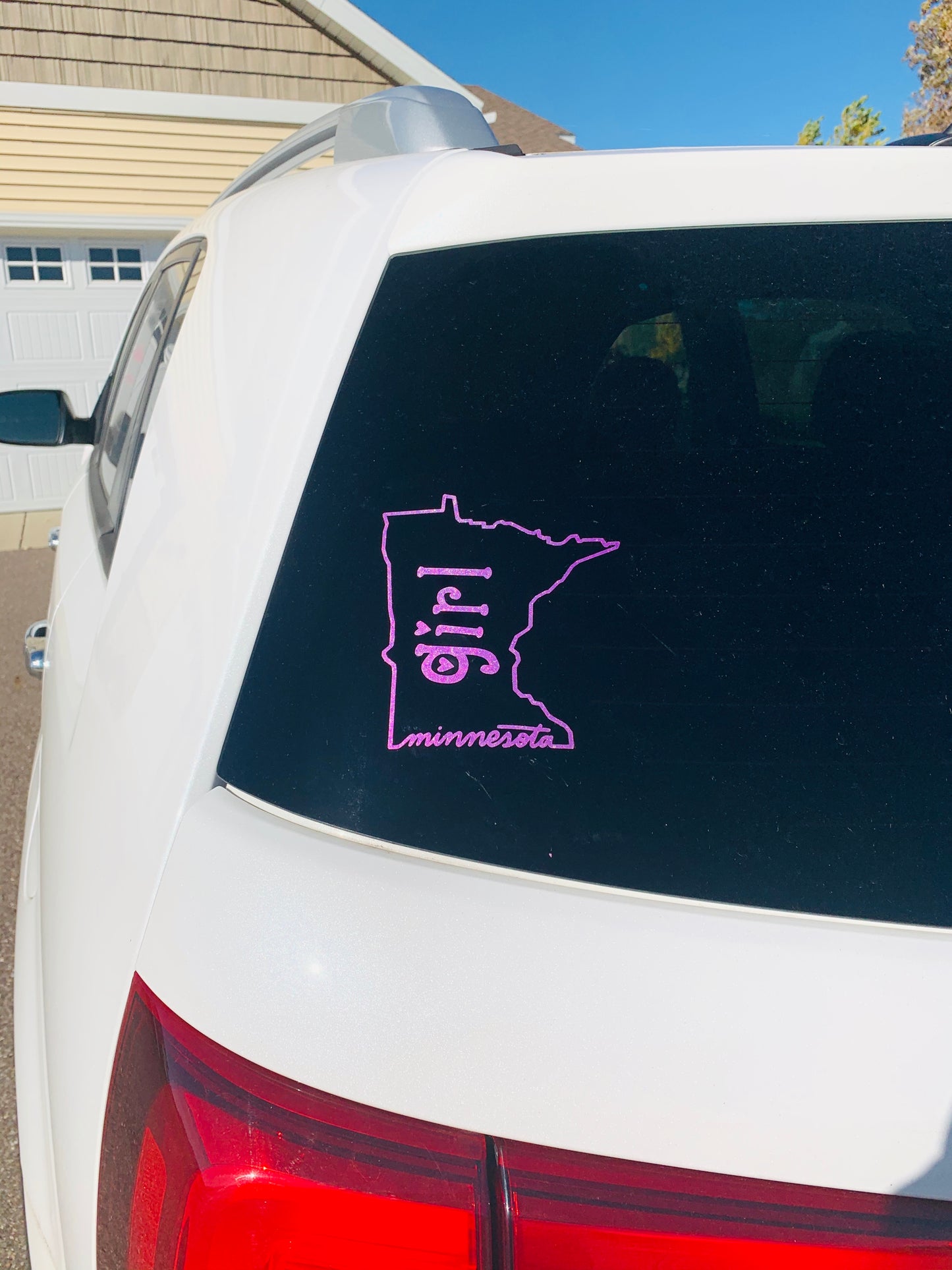 Hats and car decals { Minnesota Girl } Gray. White glitter vinyl. Adjustable Velcro. - Stacy's Pink Martini Boutique