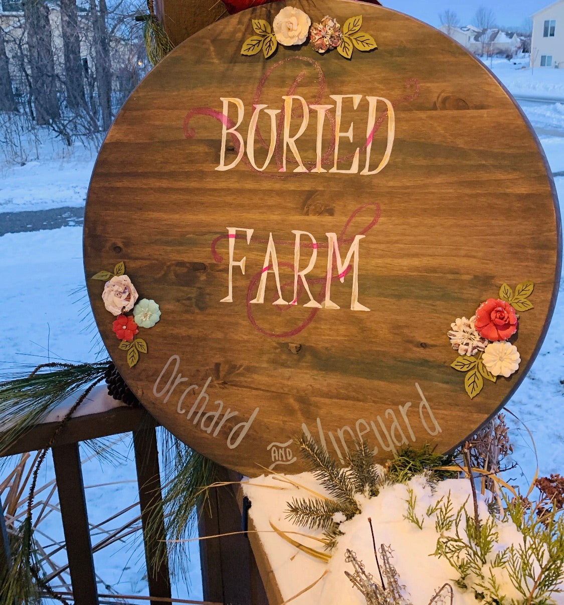 Wood signs or tray with handles { Round } Hand painted. 24 inches round. High quality pine. Custom colors. Great housewarming or wedding gift. - Stacy's Pink Martini Boutique