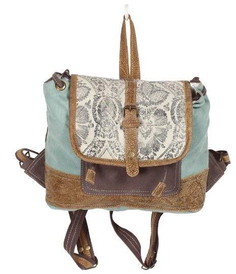 Myra • Fold-over backpack • Recycled • 16 x 23.5 • Premium leather - Stacy's Pink Martini Boutique