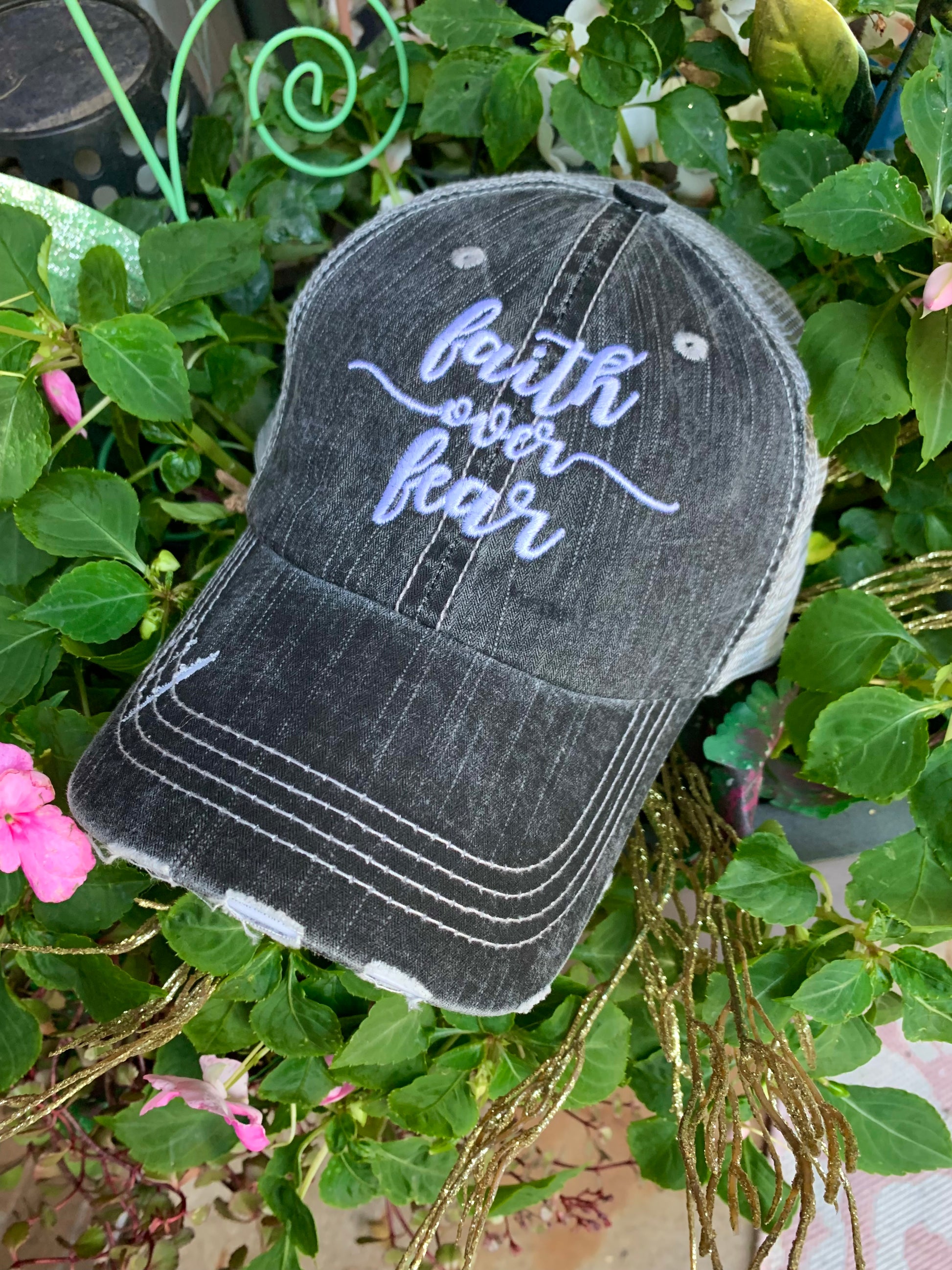 HOT MESS just doing my best hats Embroidered gray distressed unisex trucker caps Womens gift - Stacy's Pink Martini Boutique