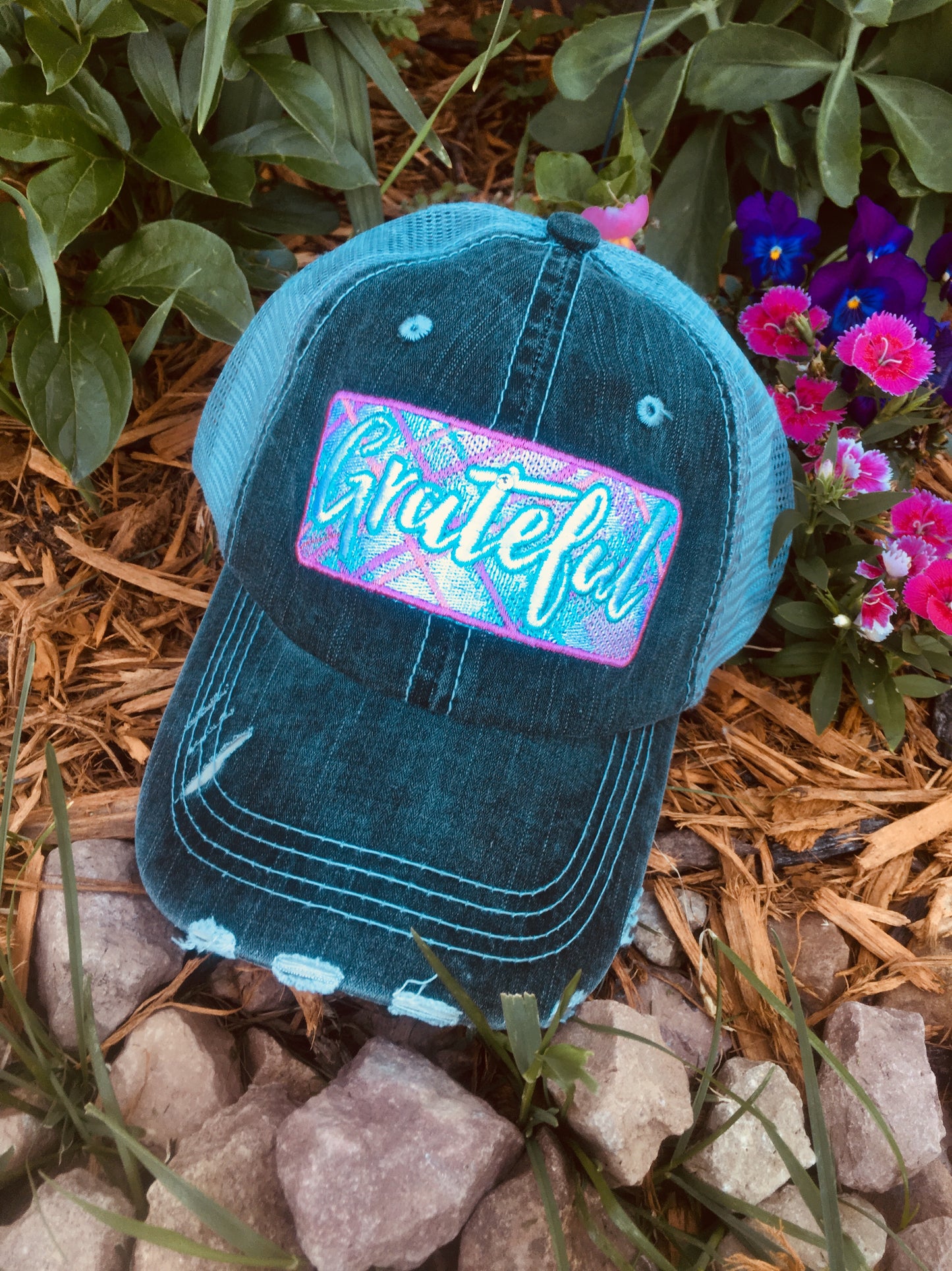 Faith hats and clothing FAITH OVER FEAR Embroidered trucker caps - Stacy's Pink Martini Boutique