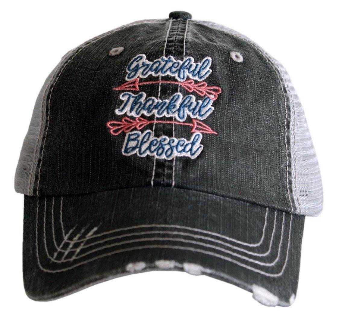 Blessed hats Blessed hot mess Simply blessed Crosses Embroidered distressed adjustable trucker caps - Stacy's Pink Martini Boutique