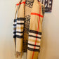 Cashmere Scotland Scarf | 80 x 30 | Camel brown vintage check plaid | Beautiful as a wrap/shawl - Stacy's Pink Martini Boutique