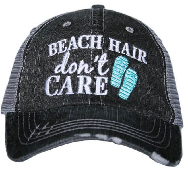 Beach hats and tanks Embroidered distressed trucker caps. - Stacy's Pink Martini Boutique