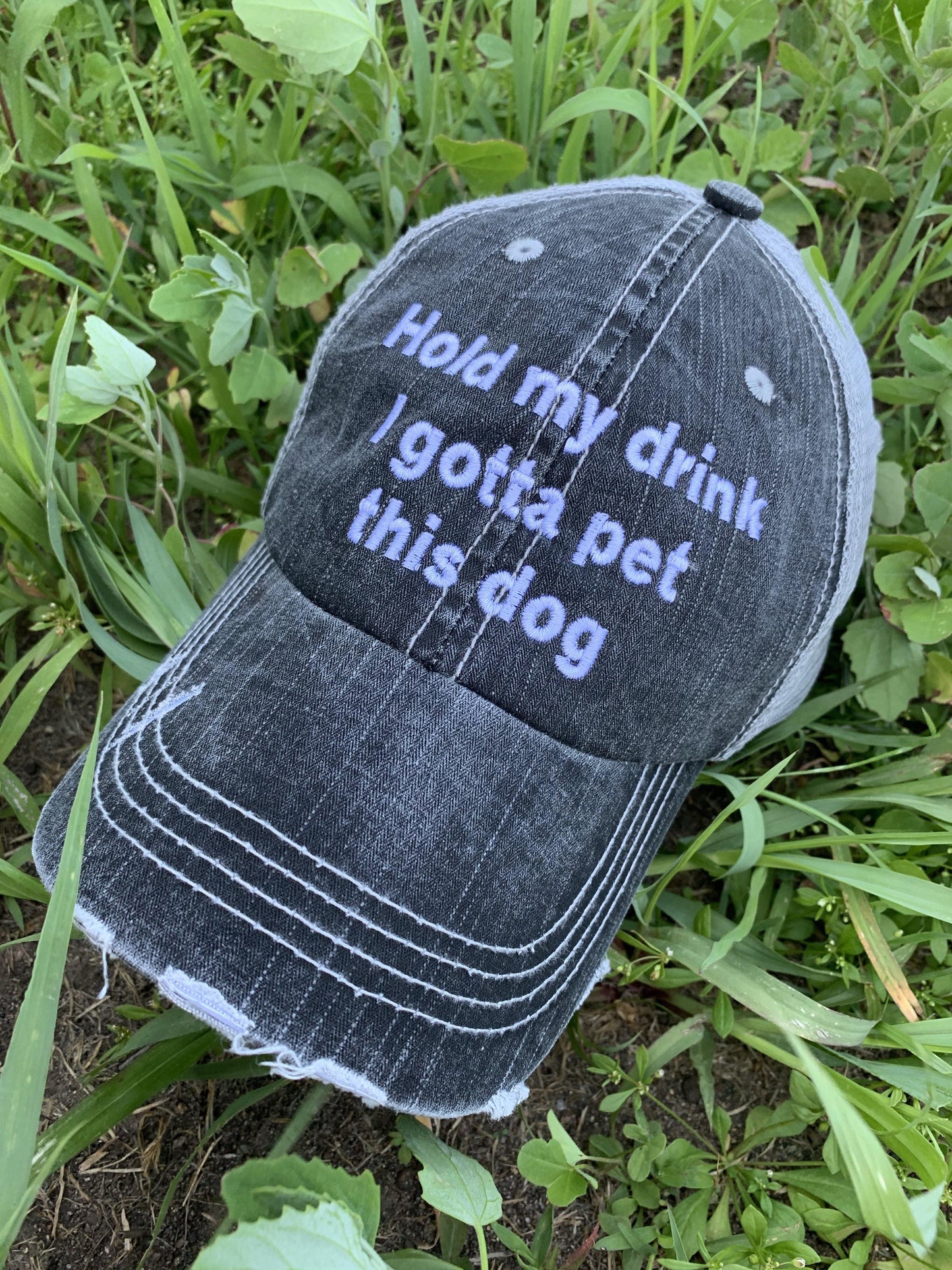 Hats & clothing Hold my drink I gotta pet this dog Tees Sweatshirts - Stacy's Pink Martini Boutique