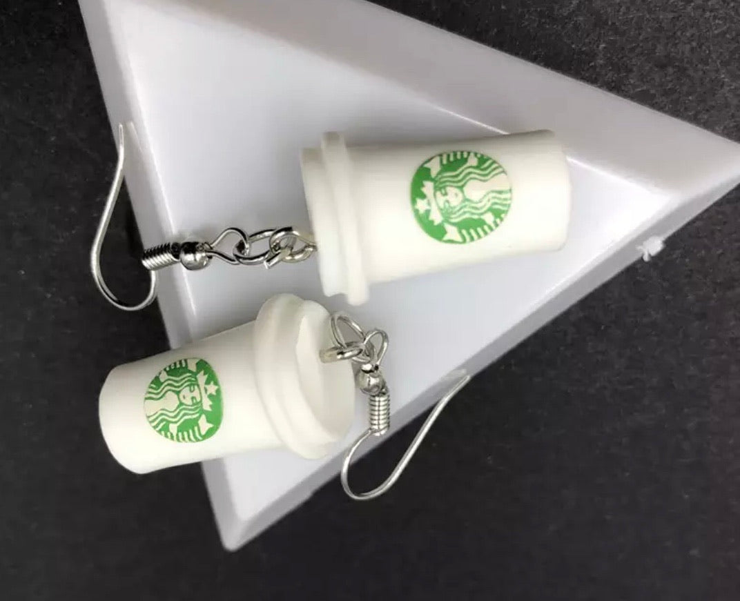 Earrings { Coffee } Starbucks. Latte. Cafe. Cappuccino. - Stacy's Pink Martini Boutique