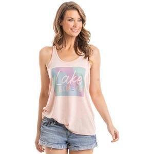 Lake tanks tops Lake life Peach or white S - XXL - Stacy's Pink Martini Boutique