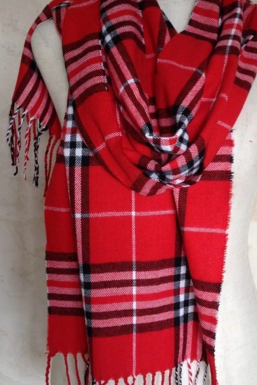 { Scarf } Plaid. Check. Designer inspired. - Stacy's Pink Martini Boutique