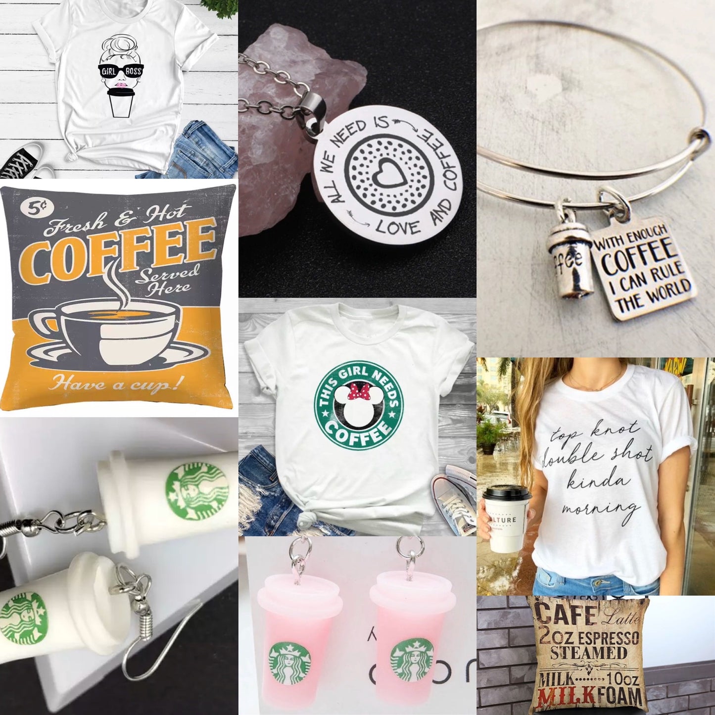 Shirts, jewelry, pillowcases { Coffee } - Stacy's Pink Martini Boutique
