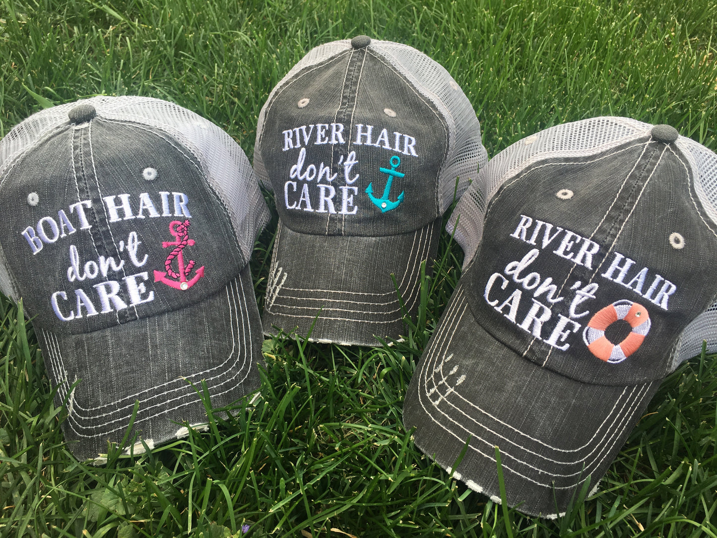 River hats RIVER hair dont care Embroidered trucker caps - Stacy's Pink Martini Boutique