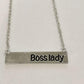 Necklace { Boss lady } Silver or gold • 19 inches - Stacy's Pink Martini Boutique