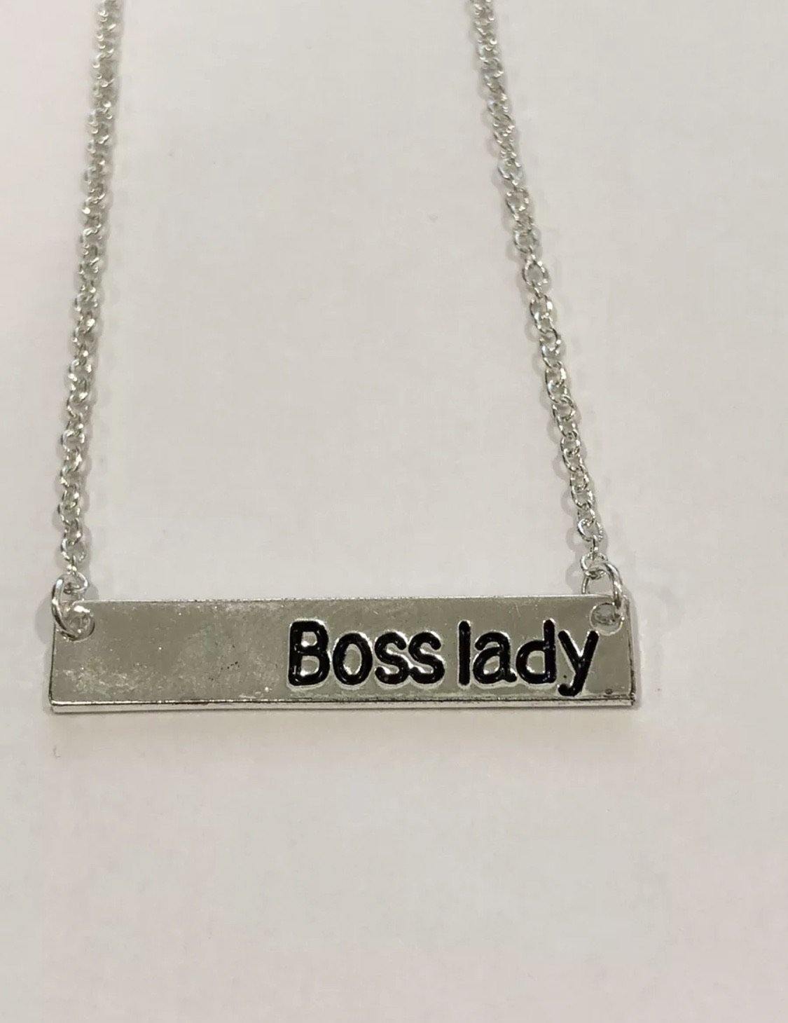 Necklace { Boss lady } Silver or gold • 19 inches - Stacy's Pink Martini Boutique