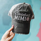Baseball Grandma • Mimi • Nana • Gigi | Embroidered gray distressed trucker caps | Personalize - Stacy's Pink Martini Boutique
