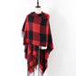 Poncho scarf { Plaid check } Red and black or white and black. 52 x 63. Free ship in US! - Stacy's Pink Martini Boutique