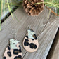Earrings { Minnesota } Fur Leopard print teardrops with State of Mn or any state is available. Sterling silver state charms. Fish hook. - Stacy's Pink Martini Boutique