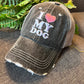 Hats I love my DOG Embroidered gray unisex trucker cap Pink heart
