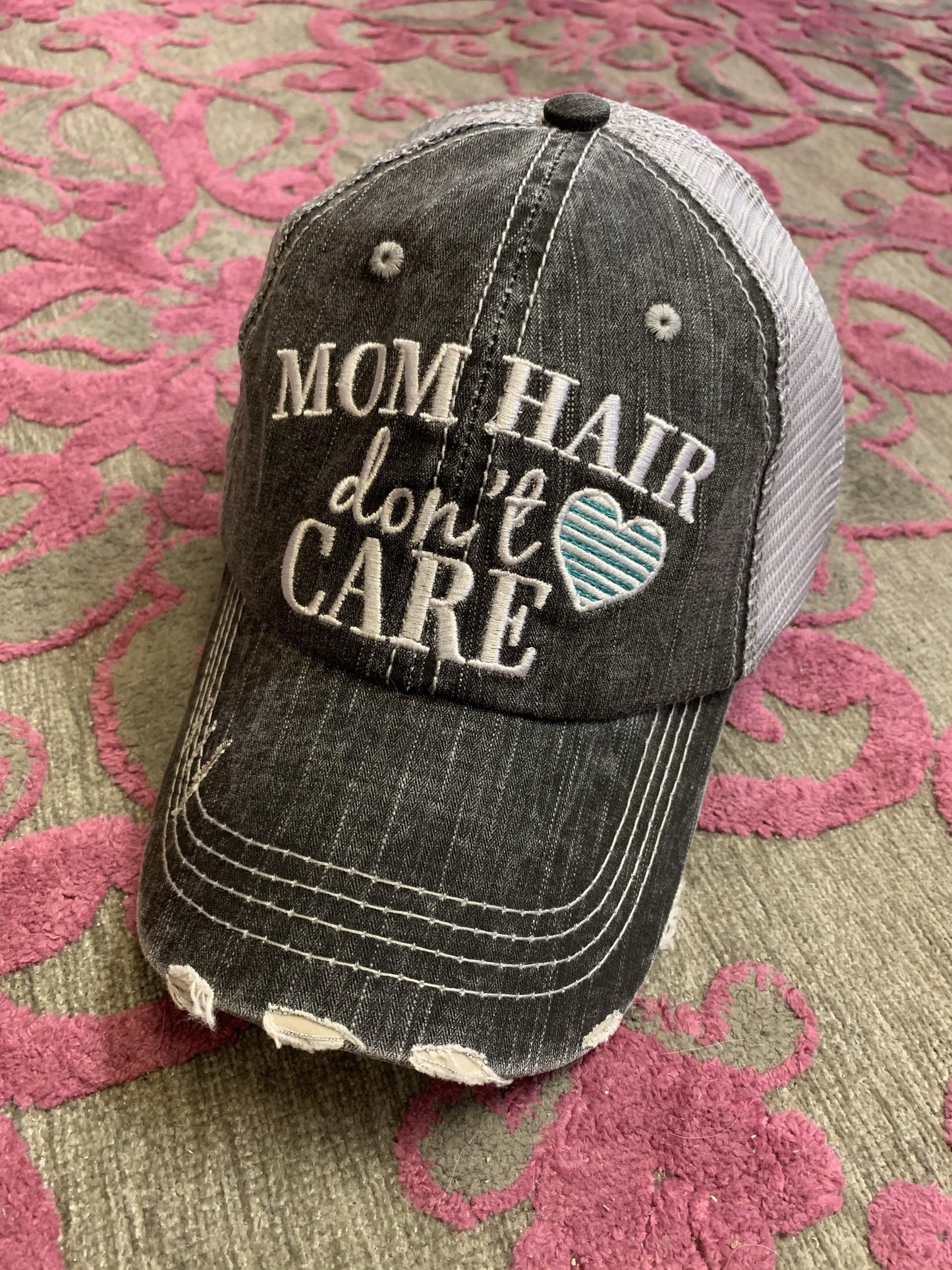 Boating Hats { Boat hair don’t care } Teal or pink anchor. Embroidered •  Trucker cap • - Stacy's Pink Martini Boutique