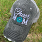 Soccer hats | Soccer mom | Womens embroidered distressed trucker caps | Personalize - Stacy's Pink Martini Boutique