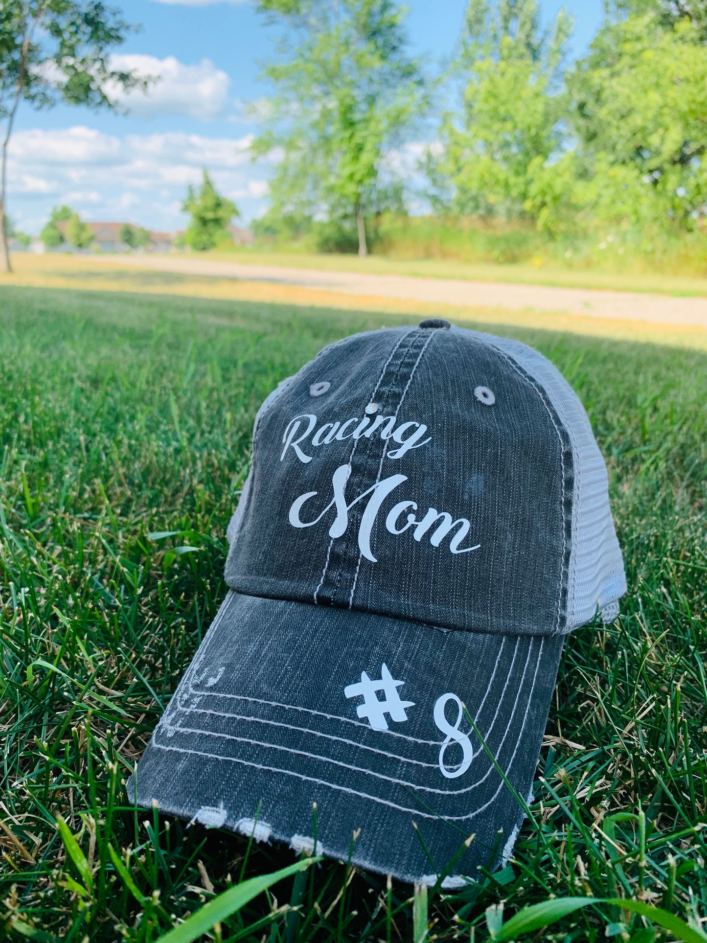 Hats { Racing mom } Customize with names or race numbers. - Stacy's Pink Martini Boutique