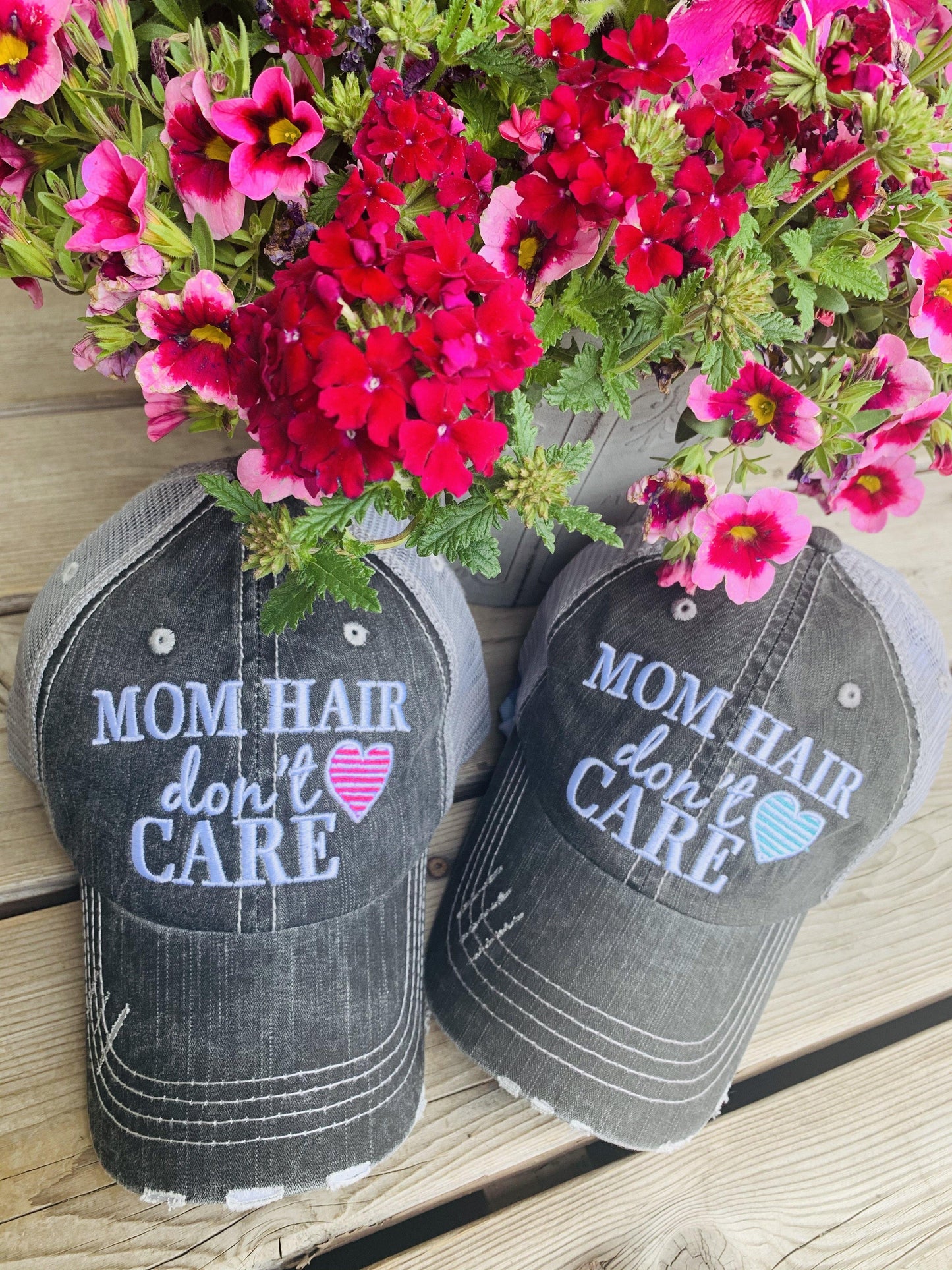 Boating Hats { Boat hair don’t care } Teal or pink anchor. Embroidered •  Trucker cap • - Stacy's Pink Martini Boutique