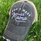 Mom hats! Hat { Don’t mess with mama } Customize with last names, kids names, sports numbers! Embroidered distressed trucker caps. Adjustable. - Stacy's Pink Martini Boutique