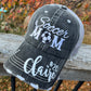 Wrestling mom hats Personalized embroidered gray womens trucker caps Sports Mama Bling