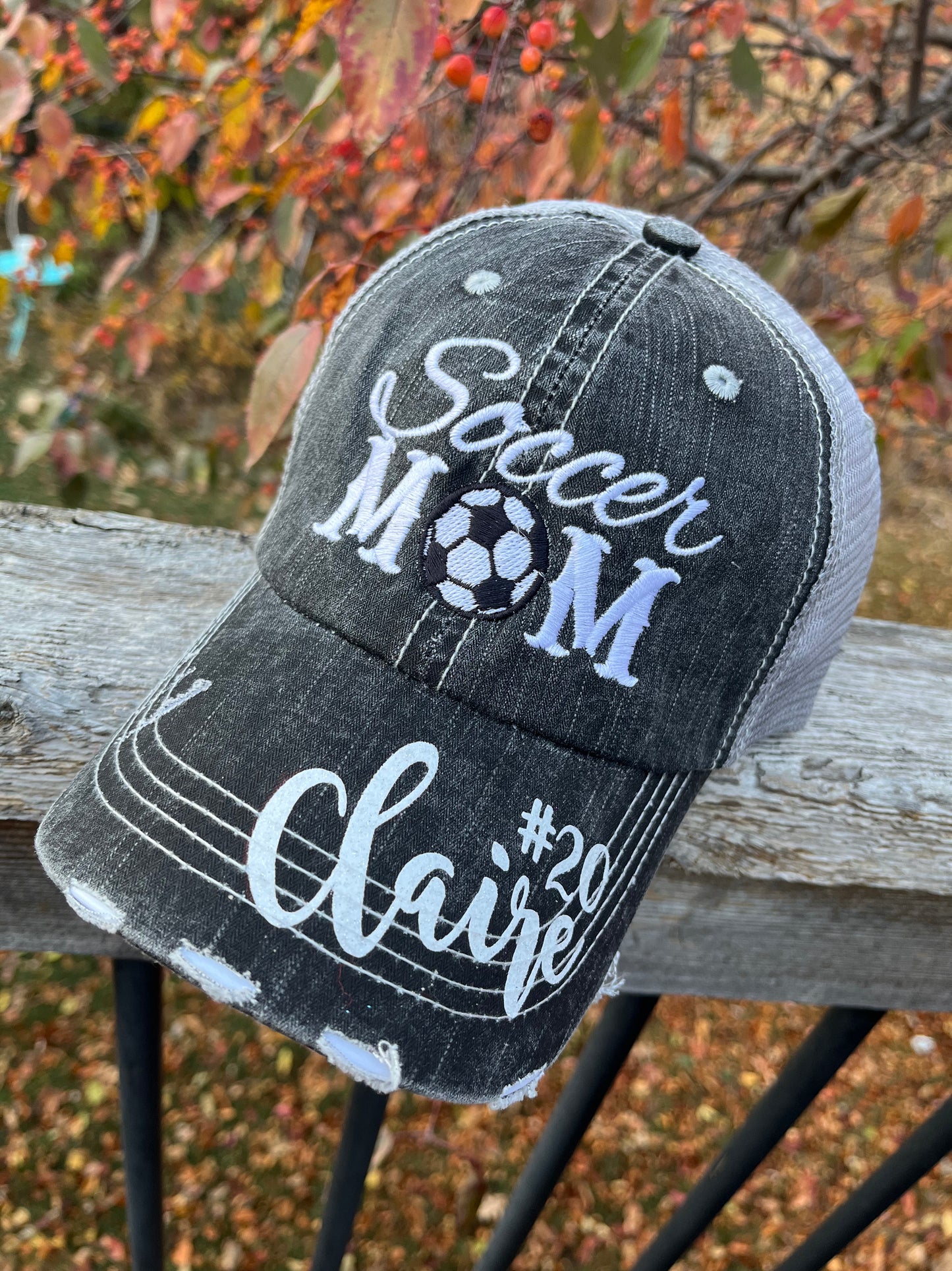 Wrestling mom hats Personalized embroidered gray womens trucker caps Sports Mama Bling