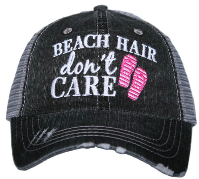 Beach hats and tanks Embroidered distressed trucker caps. - Stacy's Pink Martini Boutique