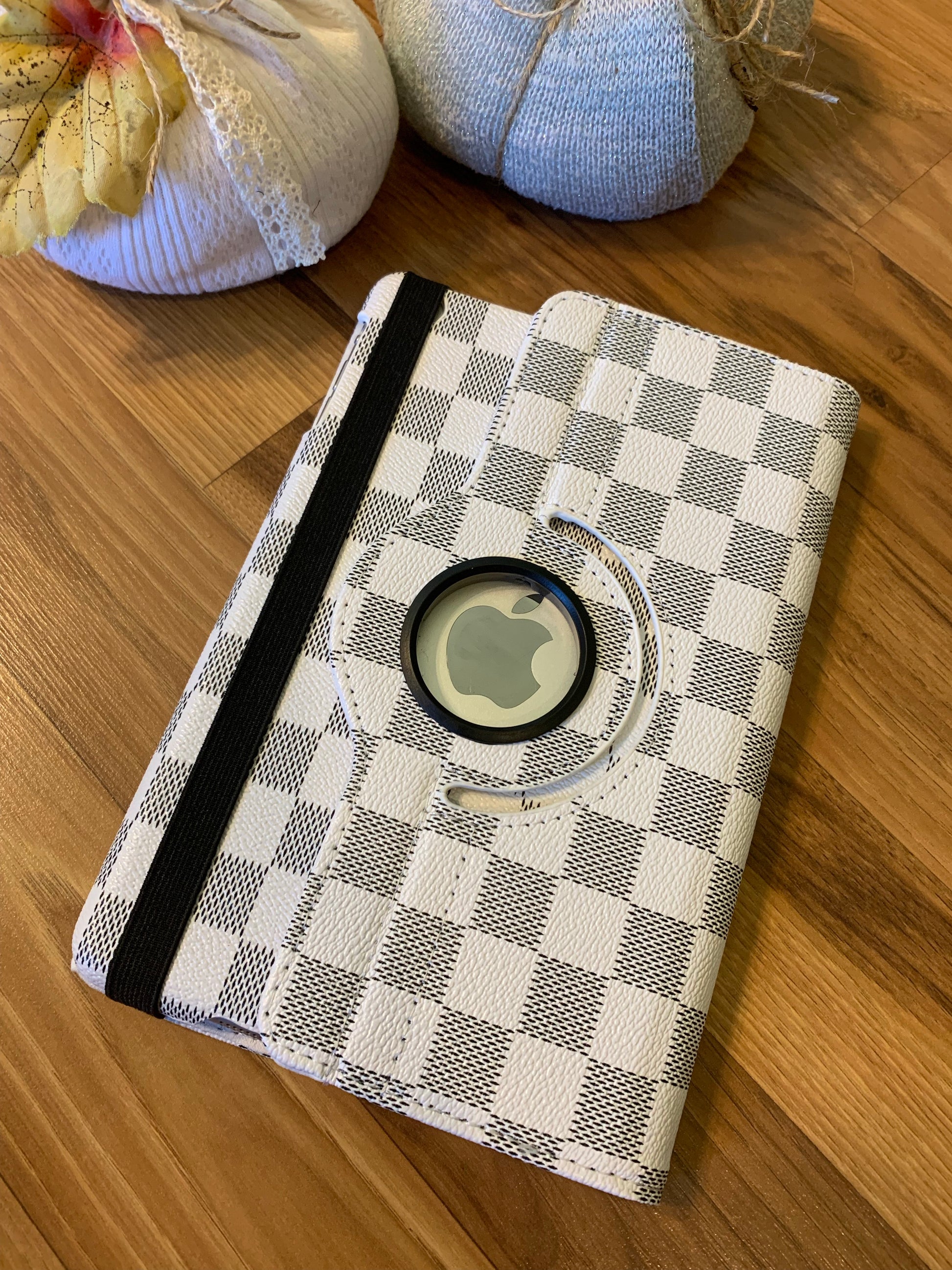 { Apple ipad mini case holder } Plaid check designer inspired. Rotated so  you can prop up for easy viewing. 7.9 inch. 3 colors!