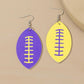 Football earrings Purple and yellow faux leather Minnesota Vikings