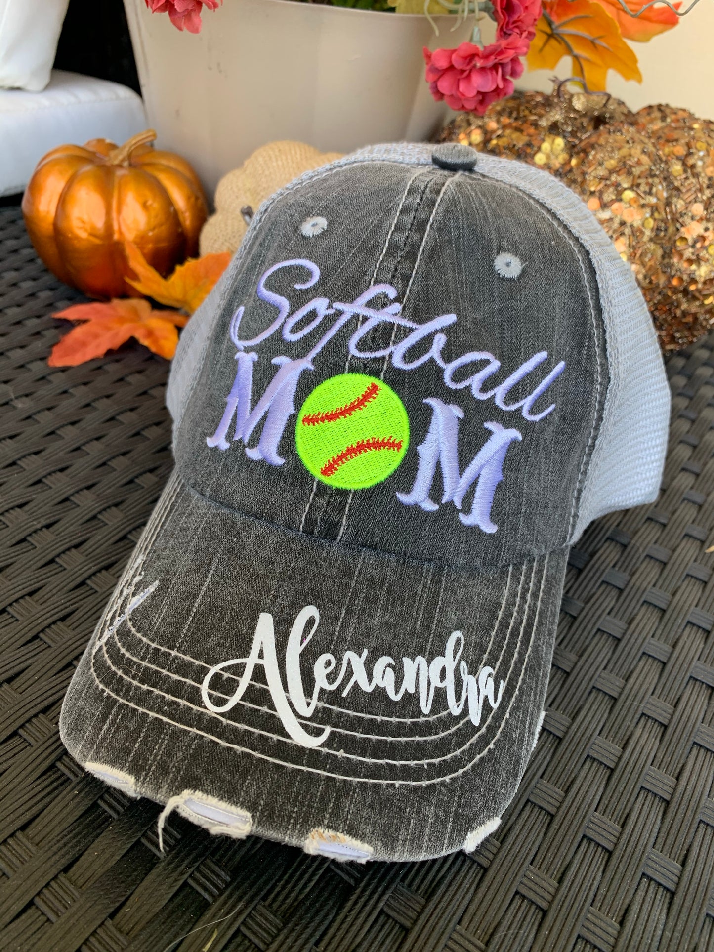 Volleyball hats and jewelry | Volleyball mom | Womens Embroidered distressed trucker caps | Personalize | Volleyball hair don’t care. - Stacy's Pink Martini Boutique