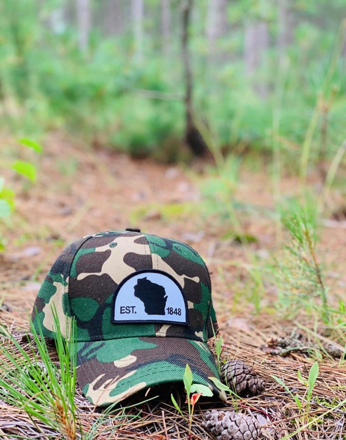 Hats { Wisconsin } Green camouflage. - Stacy's Pink Martini Boutique