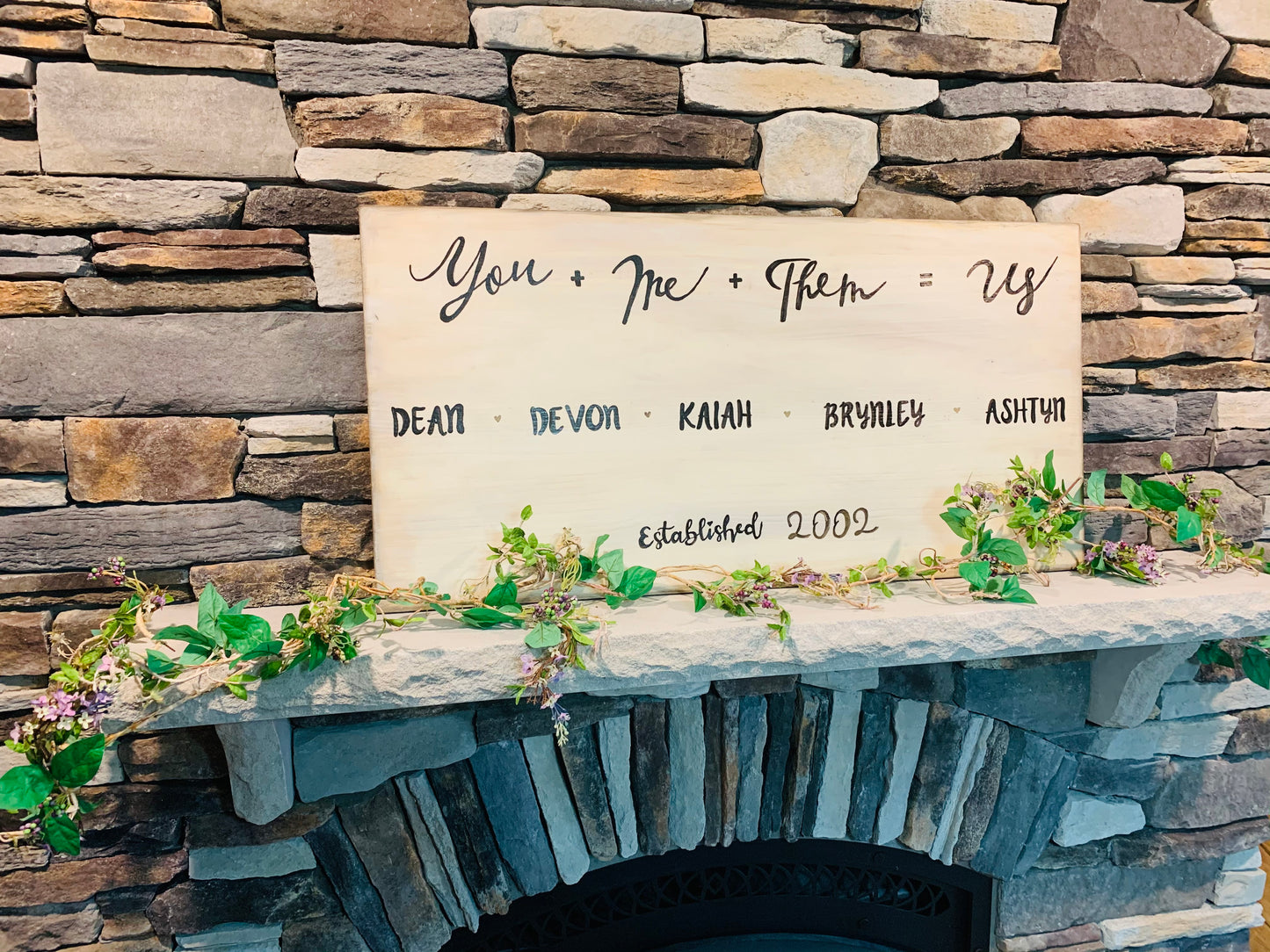 Wood signs { Hand painted } You + Me + Them = Us. Solid pine. Family. Wood. Signs. Barn wood. - Stacy's Pink Martini Boutique