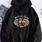 Gameday football hoodie sweatshirt Black with leopard print ball Sports