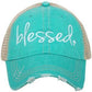 Blessed hats •• Pink, teal or wi ne •• Embroidered trucker cap - Stacy's Pink Martini Boutique