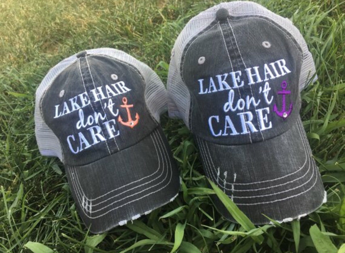 Hats { Lakeaholic } { Lake bum } { Lake hair don't care } { Lake please } { Lake life } - Stacy's Pink Martini Boutique